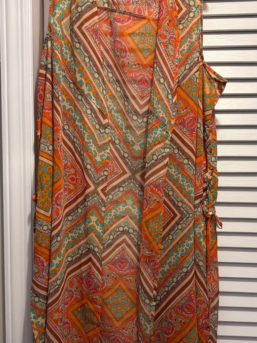 Bohemian Orange Paisley Maxi Dress
